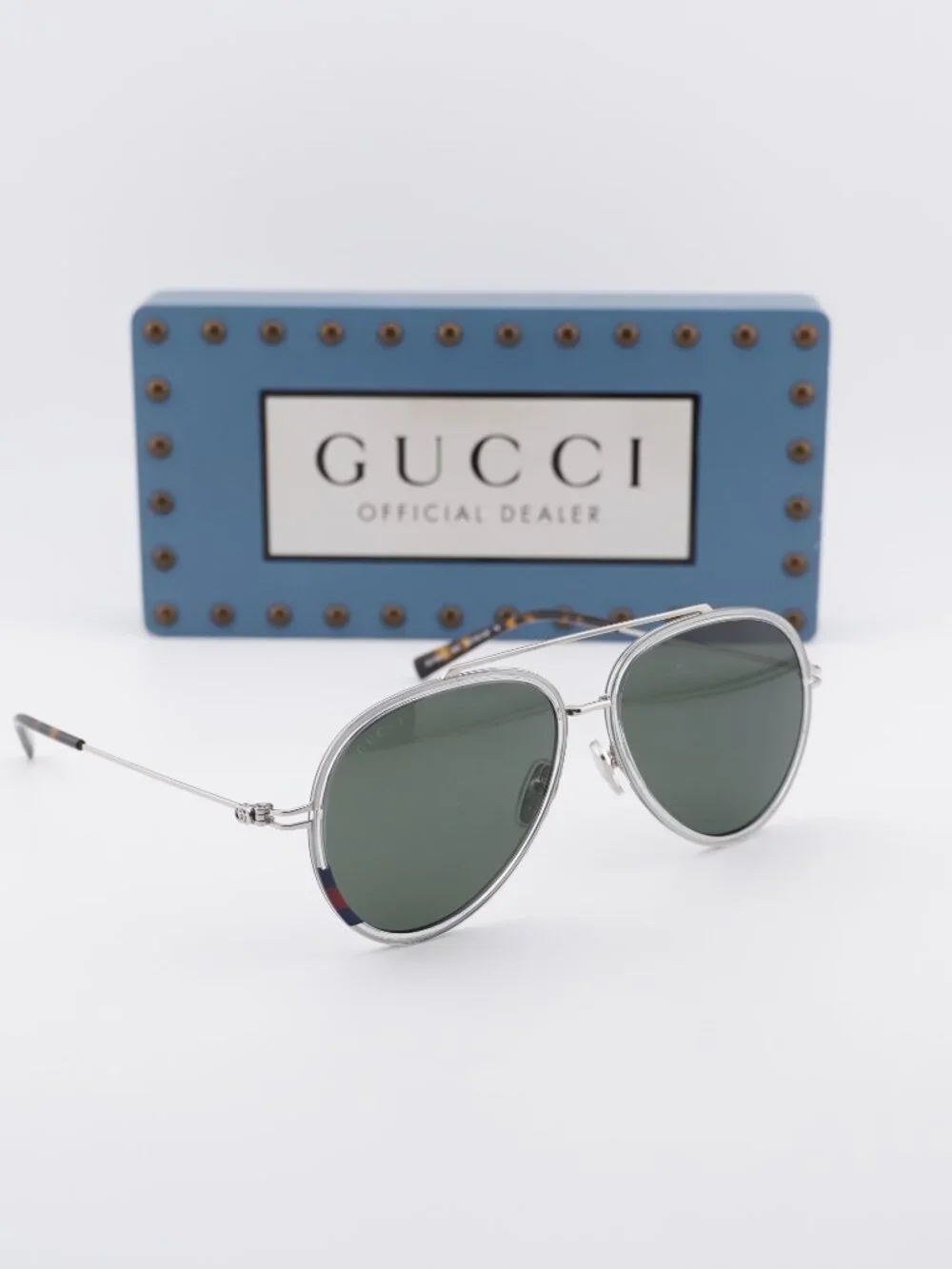 Gucci GG1981S 005 Aviator Sunglasses - Transparent Grey/Silver\ Grey
